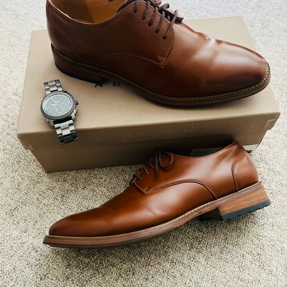 Joseph Abboud Brown Leather Oxford Shoes - Size 11